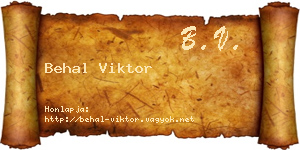 Behal Viktor névjegykártya