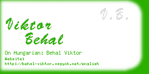 viktor behal business card